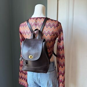Vintage COACH Leather Backpack Dark Brown